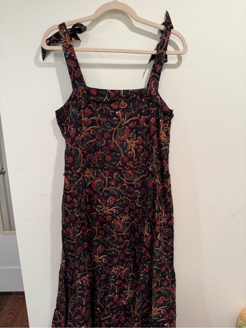 Sezane Black Floral Annie Maxi Dress